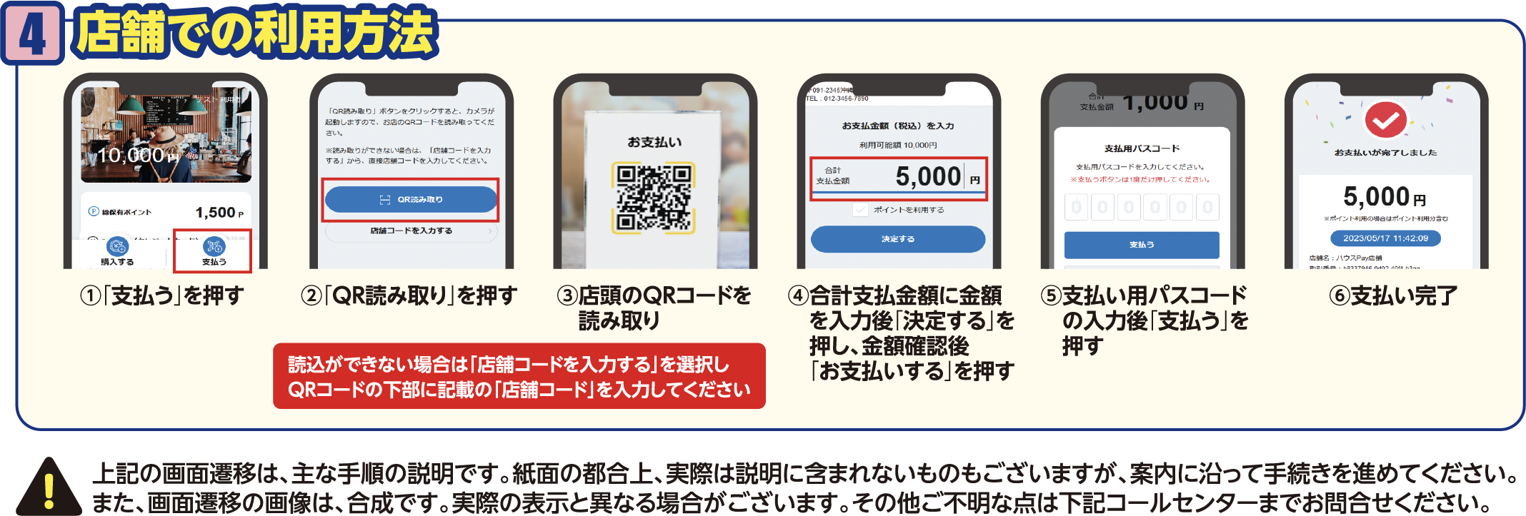 店舗での利用方法