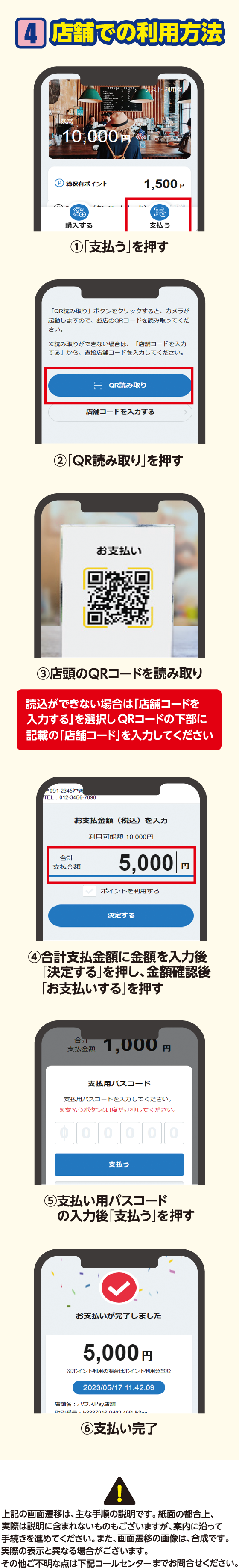 店舗での利用方法